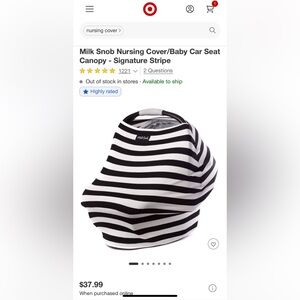Milk Snob Black and White Stripe Nursing Cover